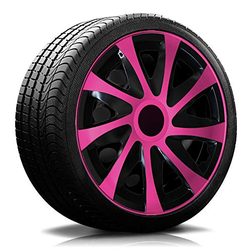 15 Zoll RKK04 Multi-Color Line (Schwarz-Pink) Radkappen/Radzierblenden 4 Stück von Radkappen König