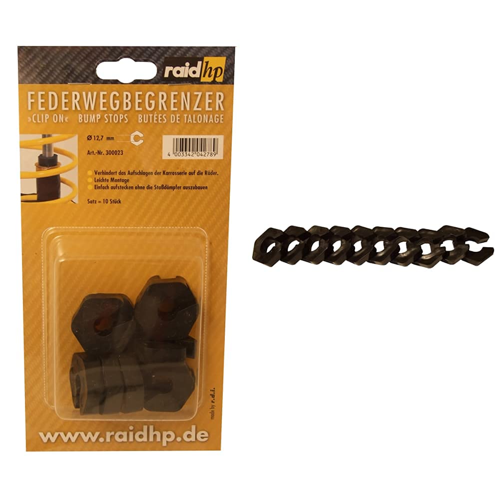 Raid HP 300023 Federwegbegrenzer Clip-On 12 mm Durchmesser & 300024 Federwegbegrenzer Clip-On 16mm Durchmesser (Verhindern das Aufschlagen der Karrosserie auf die Räder) von Raid HP