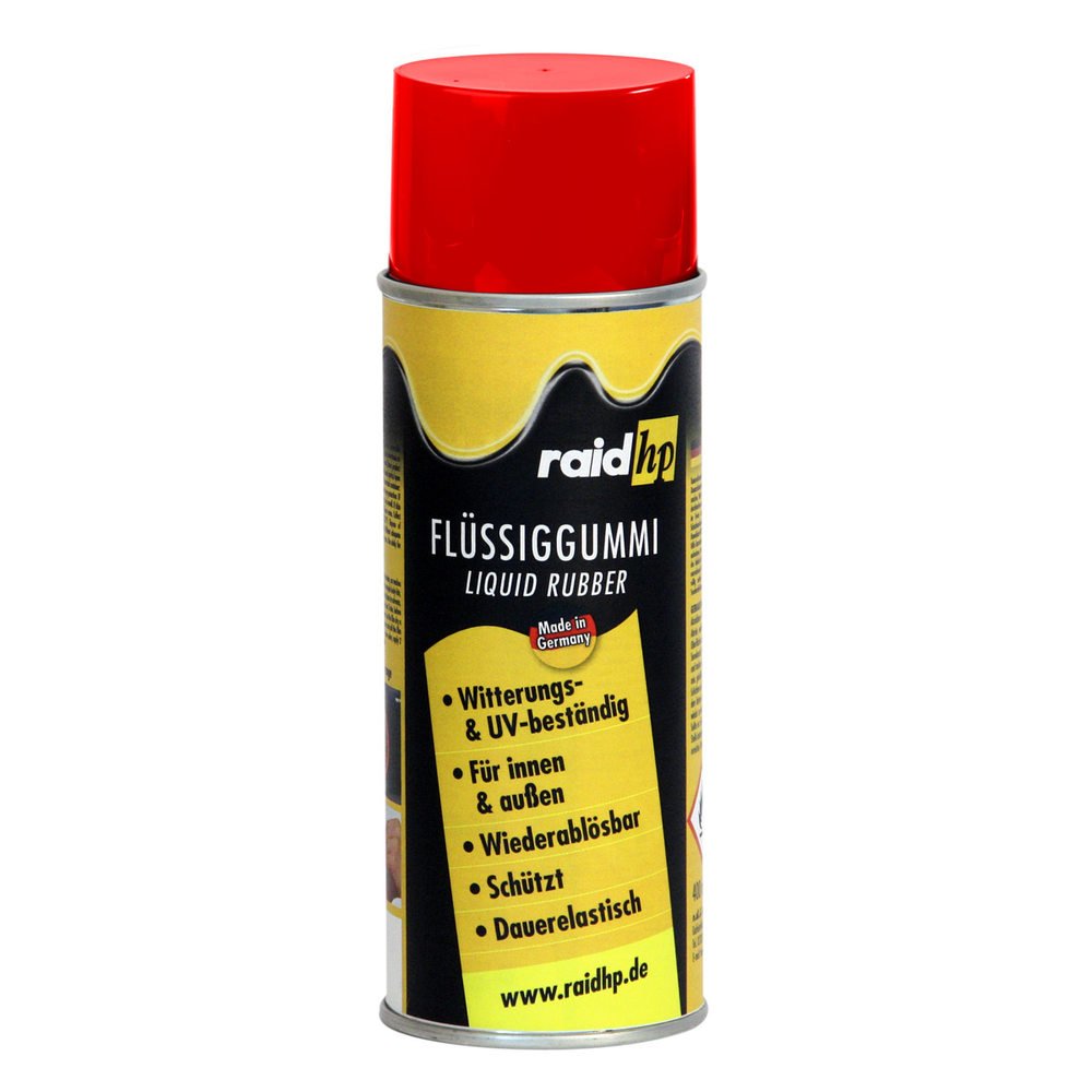 raid hp Flüssiggummi 400ml Sprühfolie Felgenfolie. Dauerelastische Gummierung für innen und außen für Auto Boot Motorrad Quad Fahrrad Freizeit Hobby, ROT-MATT von Raid HP