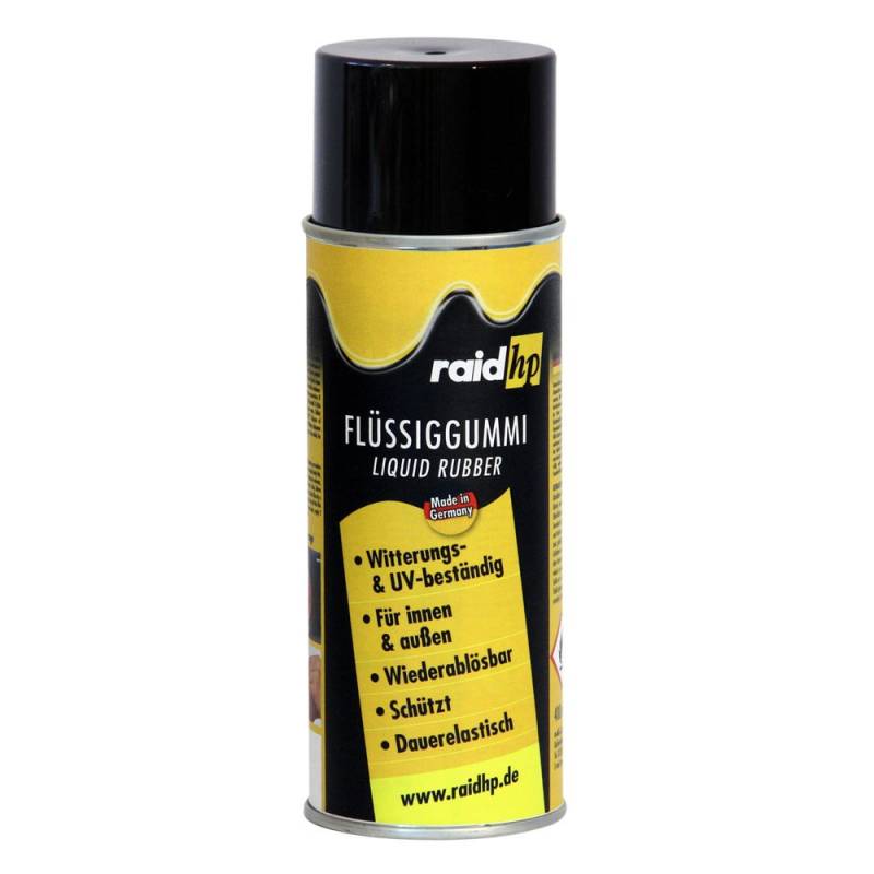 raid hp Flüssiggummi 400ml Sprühfolie Felgenfolie. Dauerelastische Gummierung für innen und außen für Auto Boot Motorrad Quad Fahrrad Freizeit Hobby, SCHWARZ-MATT von Raid HP