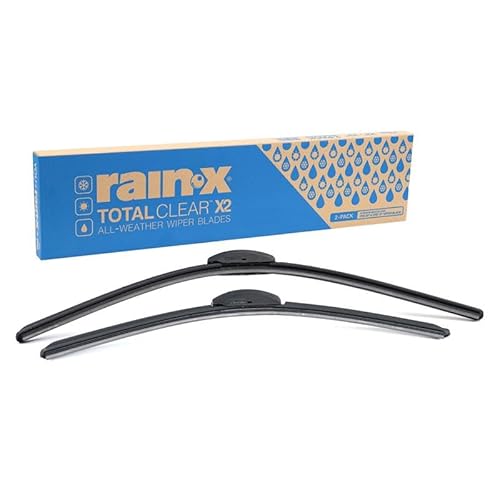 Rain-X 810330 Total Clear Beam Scheibenwischerblätter, 66 cm und 40,6 cm, Scheibenwischer für Allwetter-Leistung, Gummiabzieher für reibungsloses, sauberes Wischen und leisen Betrieb, 2 Stück von Rain-X