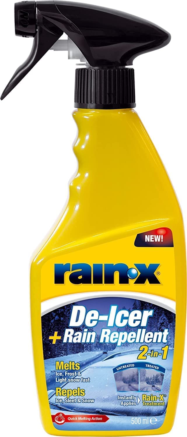 Rain-X Scheiben-Frostschutz - Enteiser und Regenabweiser 2-in-1 – entfernt EIS und Schnee - Wasserabweisende Schutzschicht - einfache Anwendung - 500 ml von Rain-X