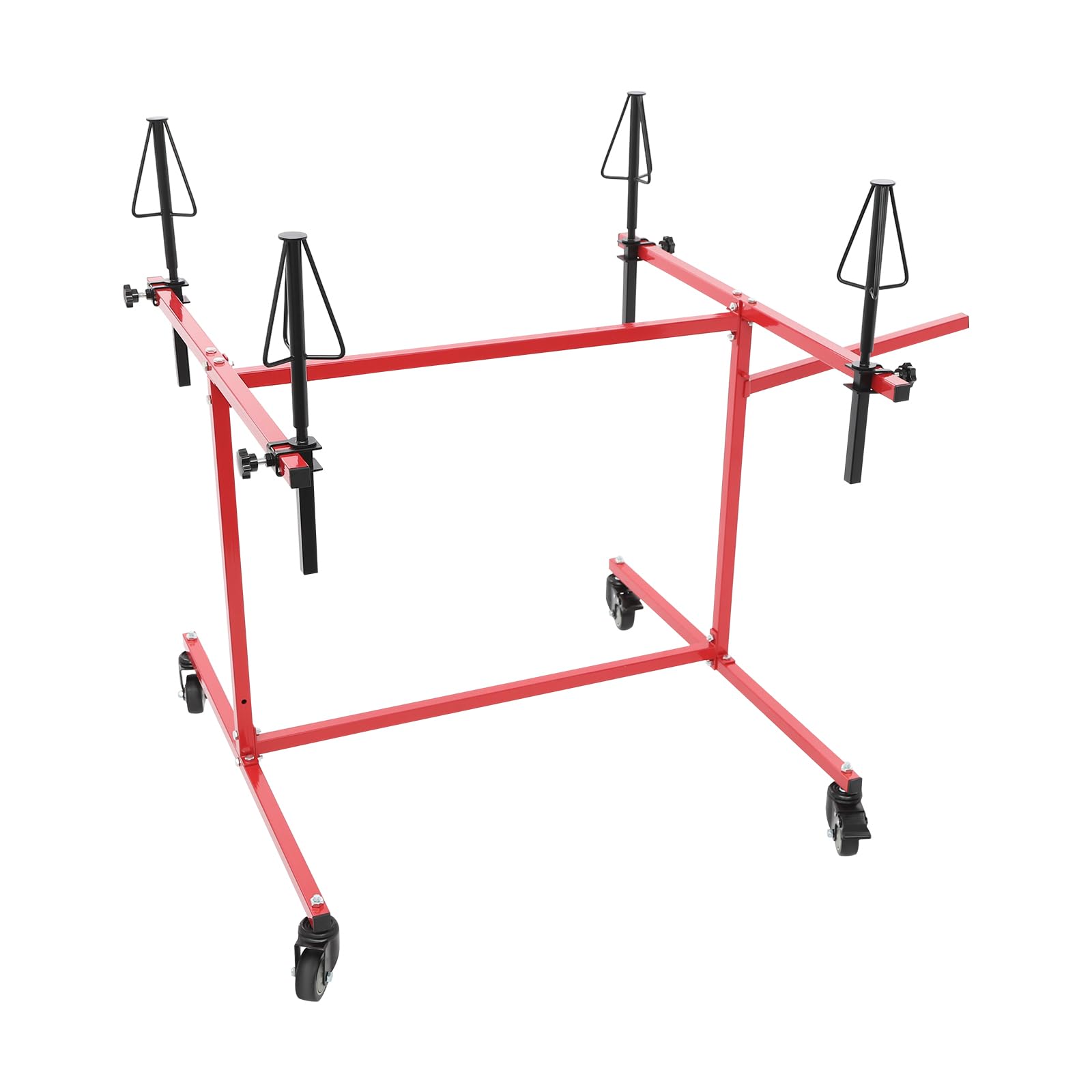 RainWeel Felgenlackierständer für 4 Felgen Lackierständer mit 360° Drehbare Kegeln Felgen Lackierbock aus verzinktem Stahl (Rot) von RainWeel