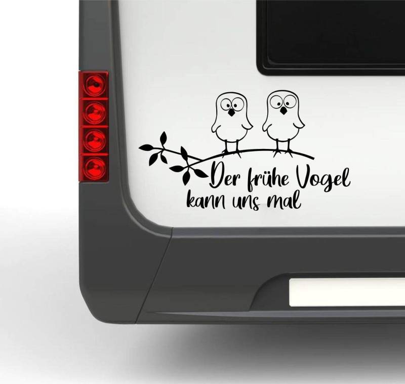 Der frühe Vogel kann Uns mal ca.35cm Lustige Vögel mit Spruch Wohnmobil Wohnwagen Aufkleber Sticker von Rakelfix