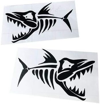 Rakelfix 2 böse Fische Piranha je 15cm Autoaufkleber,Wandtattoo, Aufkleber, Waschanlagenfest, Profi-Qualität, Decal,Sticker von Rakelfix