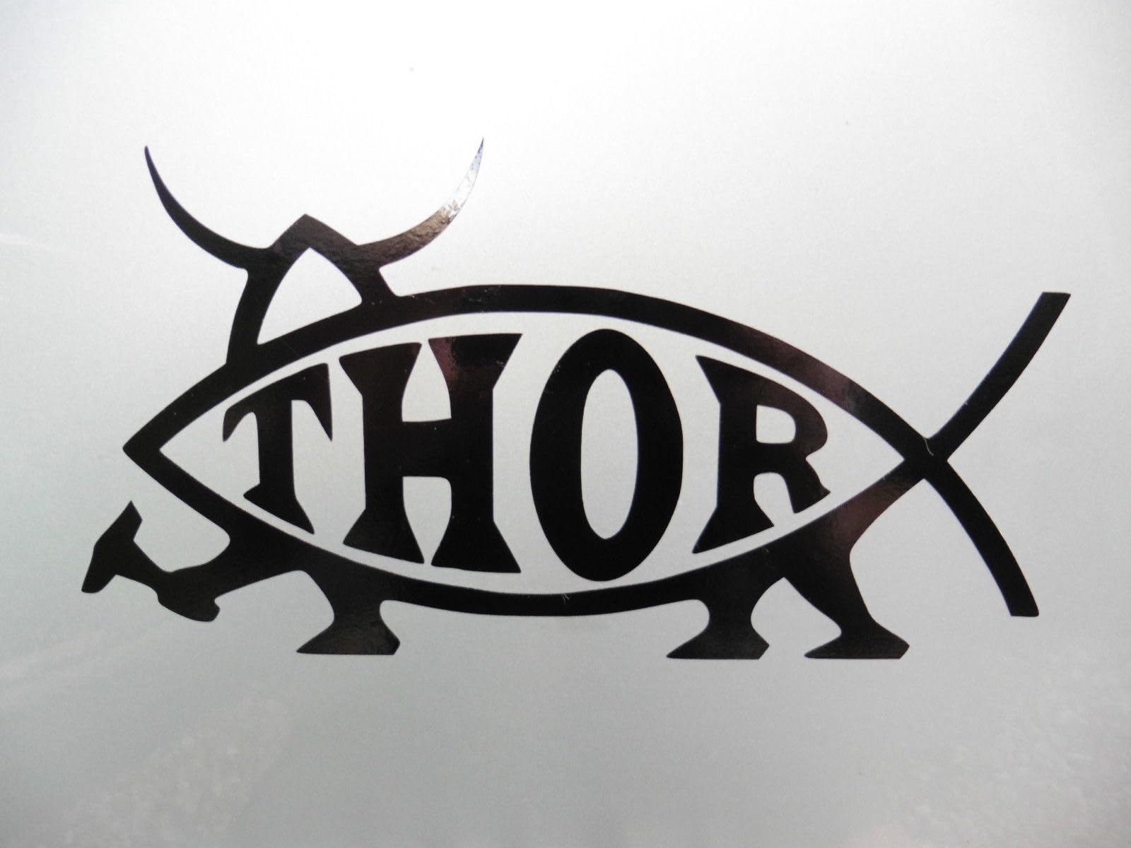 Rakelfix Christus Fisch Tor Wikinger Hammer Odin Aufkleber Größe/Farbe ANPASSBAR Sticker Autoaufkleber Decal von Rakelfix