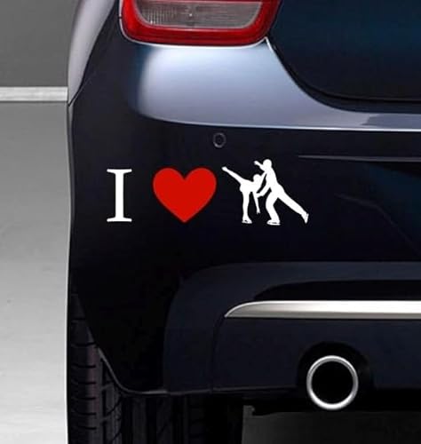 Rakelfix Eislaufen Eiskunstlauf Eiskunstläufer Paarlauf I Love Aufkleber 20 cm Herz Liebe Hobby Sticker Auto Lack Scheibe Autoaufkleber von Rakelfix