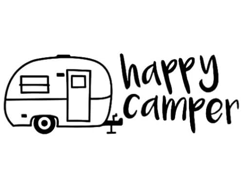 Rakelfix Happy Camper Wohnwagen Oldschool Aufkleber Größe/Farbe ANPASSBAR Sticker Autoaufkleber von Rakelfix