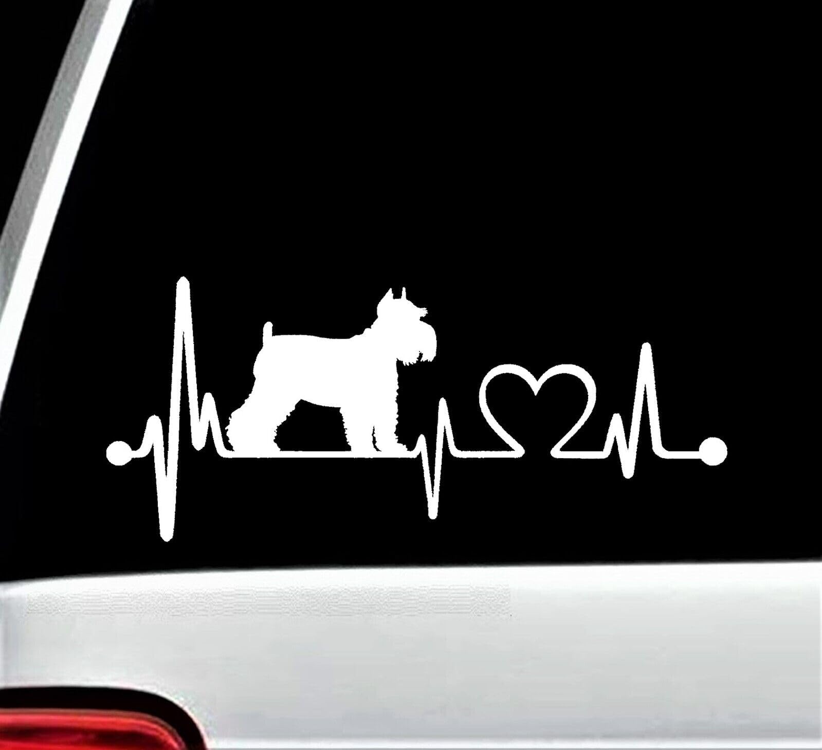 Rakelfix Herzschlag hundeschnauzer Riesenschnauzer Schnauzer Aufkleber Größe/Farbe ANPASSBAR Sticker Autoaufkleber von Rakelfix