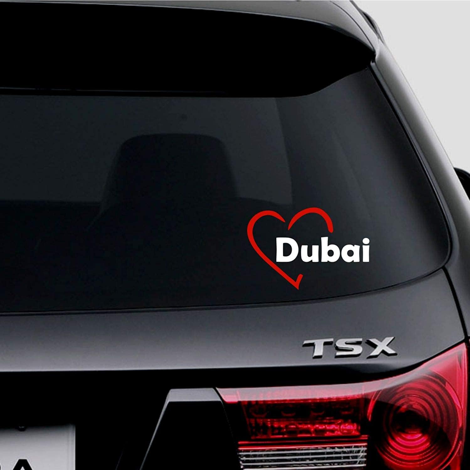 Rakelfix Herzstadt I Love Dubai ca. 20cm Aufkleber Autoaufkleber Herz Liebe Aufkleber Sticker Decal Auto UV & Waschanlagenfest Profi-Qualität von Rakelfix