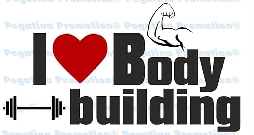 Rakelfix I Love Bodybuilding Hobby Aufkleber, ca.20 cm breite Hobbys Auto Autoaufkleber Sticker Heckscheibe Lack Vinyl Sport Sportaufkleber Auto-Aufkleber von ® Aufkleber mit Verklebehilfe von Rakelfix