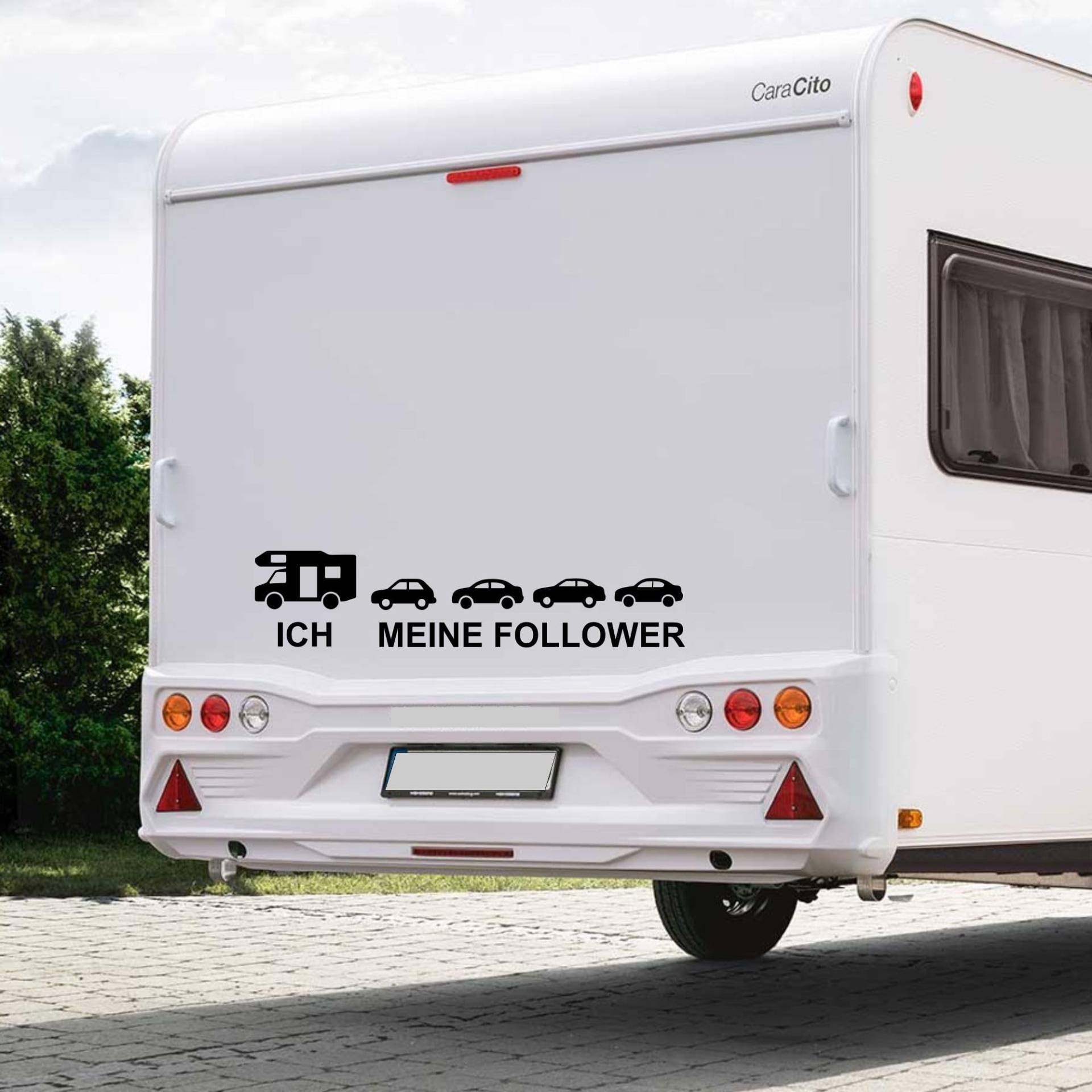 Rakelfix Ich und Meine Follower Spassaufkleber Wohnmobil Womi Camping Aufkleber JDM Sticker Autoaufkleber Größe/Farbe WÄHLBAR von Rakelfix