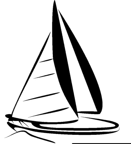 Rakelfix Icon Segelboot Sailing Typ 2 Hobby Aufkleber, ca.20 cm breite Hobbys Auto Autoaufkleber Sticker Heckscheibe Lack Vinyl Sport Sportaufkleber Auto-Aufkleber von ® Aufkleber mit Verkl von Rakelfix