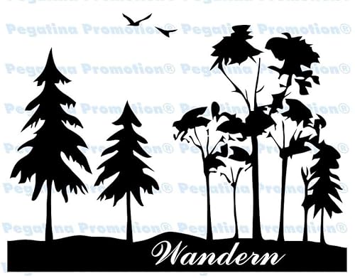 Rakelfix Landschaft Wald mit Schriftzug Wandern Hobby Aufkleber, ca.20 cm breite Hobbys Auto Autoaufkleber Sticker Heckscheibe Lack Vinyl Sport Sportaufkleber Auto-Aufkleber von ® Aufkleb von Rakelfix