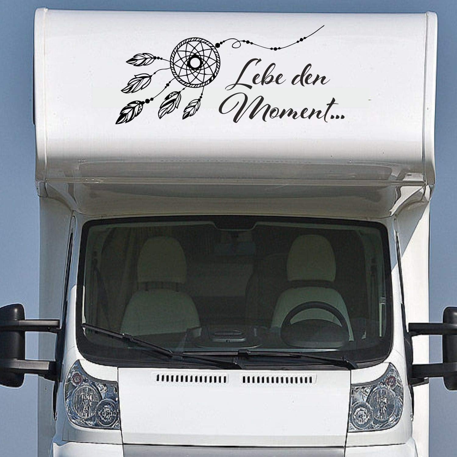 Rakelfix Lebe den Moment mit Traumfänger ca.100cm Wohnmobil Wohnwagen Aufkleber Schöner Spruch Sticker Autoaufkleber von Rakelfix