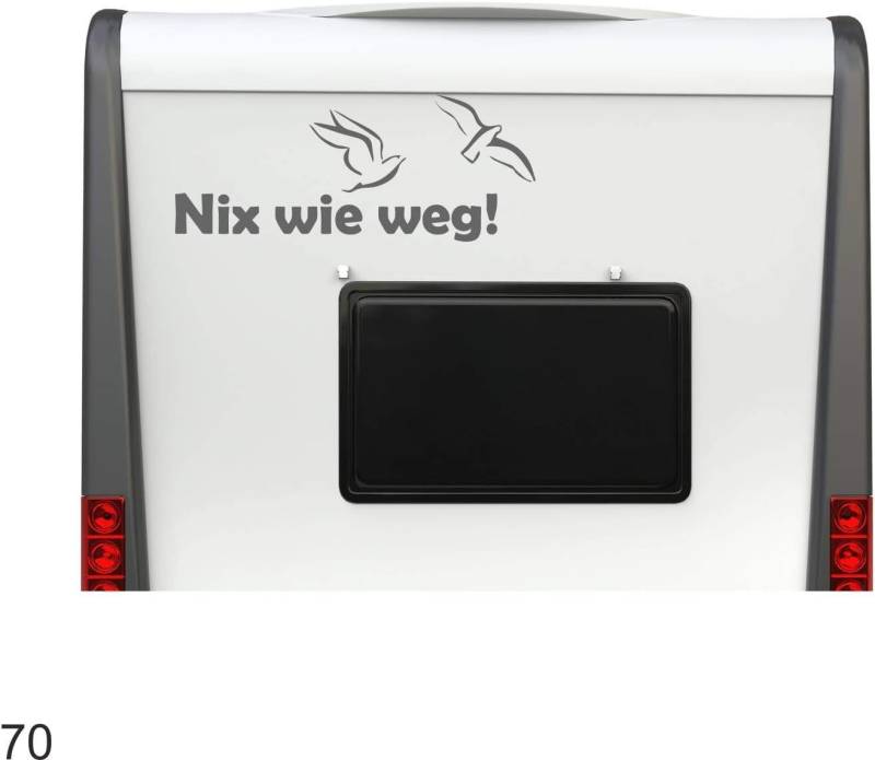 Rakelfix Nix wie Weg mit Möwen Vögeln ca 40cm Hochwertiger Wohnmobil Aufkleber Camper Wohnwagen Womo Mobile von Rakelfix