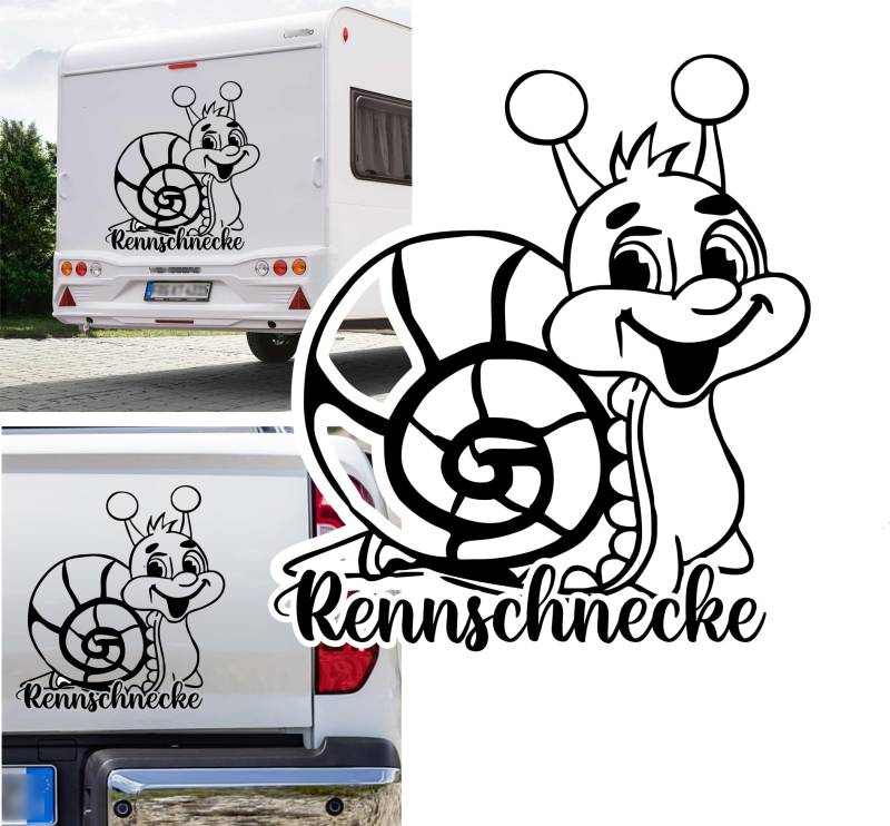 Rakelfix Rennschnecke Womi Wohnmobil Wohnwagen Herzschlag Hobby Aufkleber Sticker Größe&Farbe wählbar Autoaufkleber von Rakelfix