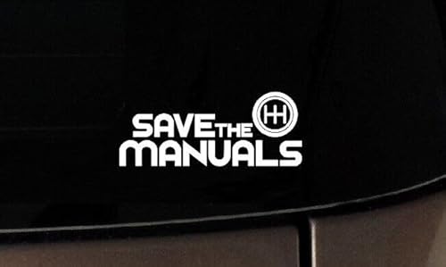 Rakelfix Save The Manuals Schalter Auto kein Automatik Aufkleber Größe&Farbe ANPASSBAR Sticker Autoaufkleber Lack Scheibe Wand von Rakelfix