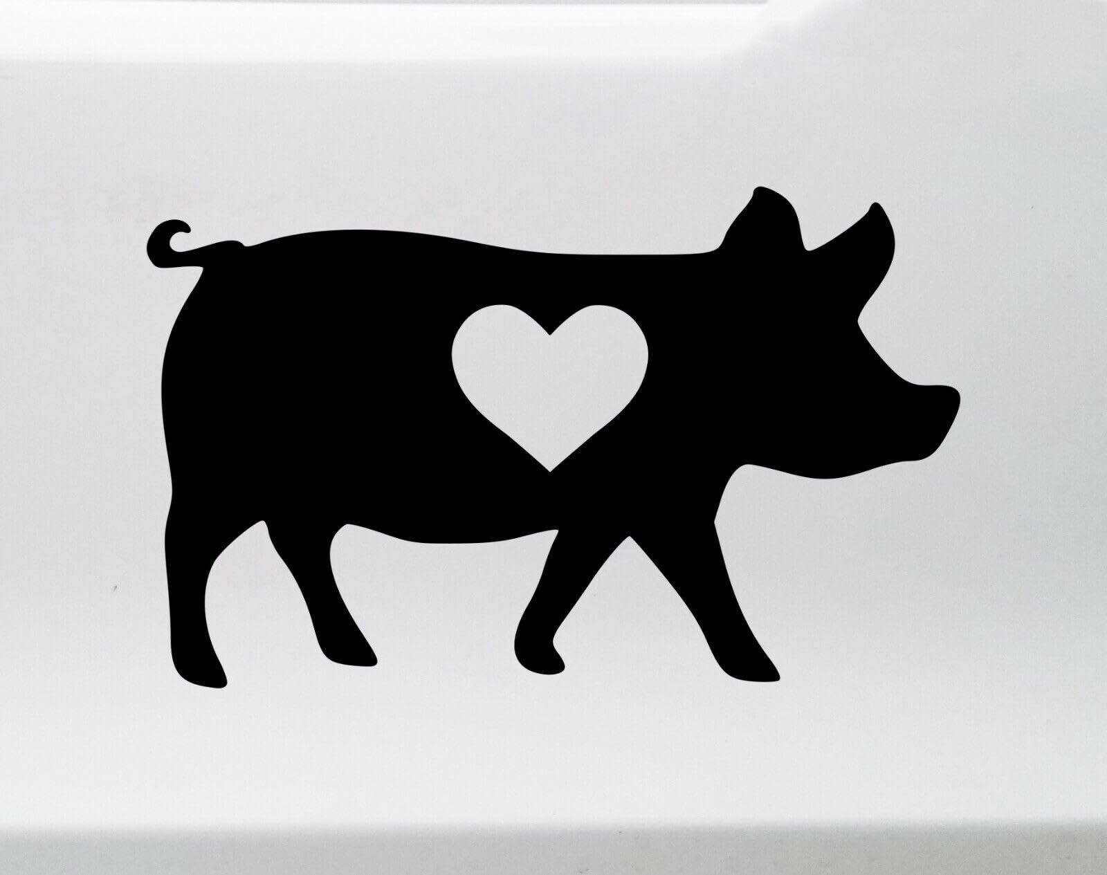 Rakelfix Schwein Herz Herzchen Schweine Pork Aufkleber Größe&Farbe ANPASSBAR Sticker Autoaufkleber Lack Scheibe Wand von Rakelfix