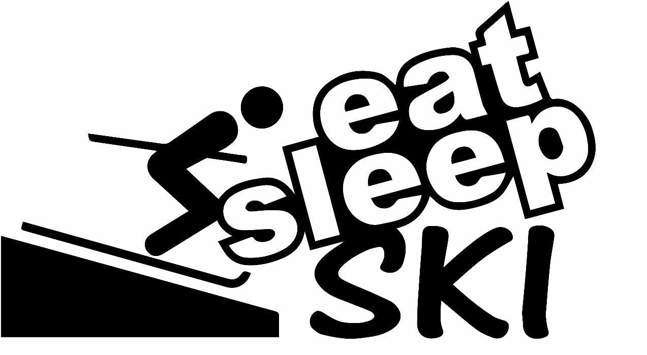 Rakelfix Skifahren Eat Sleep ski Abfahrt schuss Aufkleber Größe/Farbe ANPASSBAR Sticker Autoaufkleber von Rakelfix