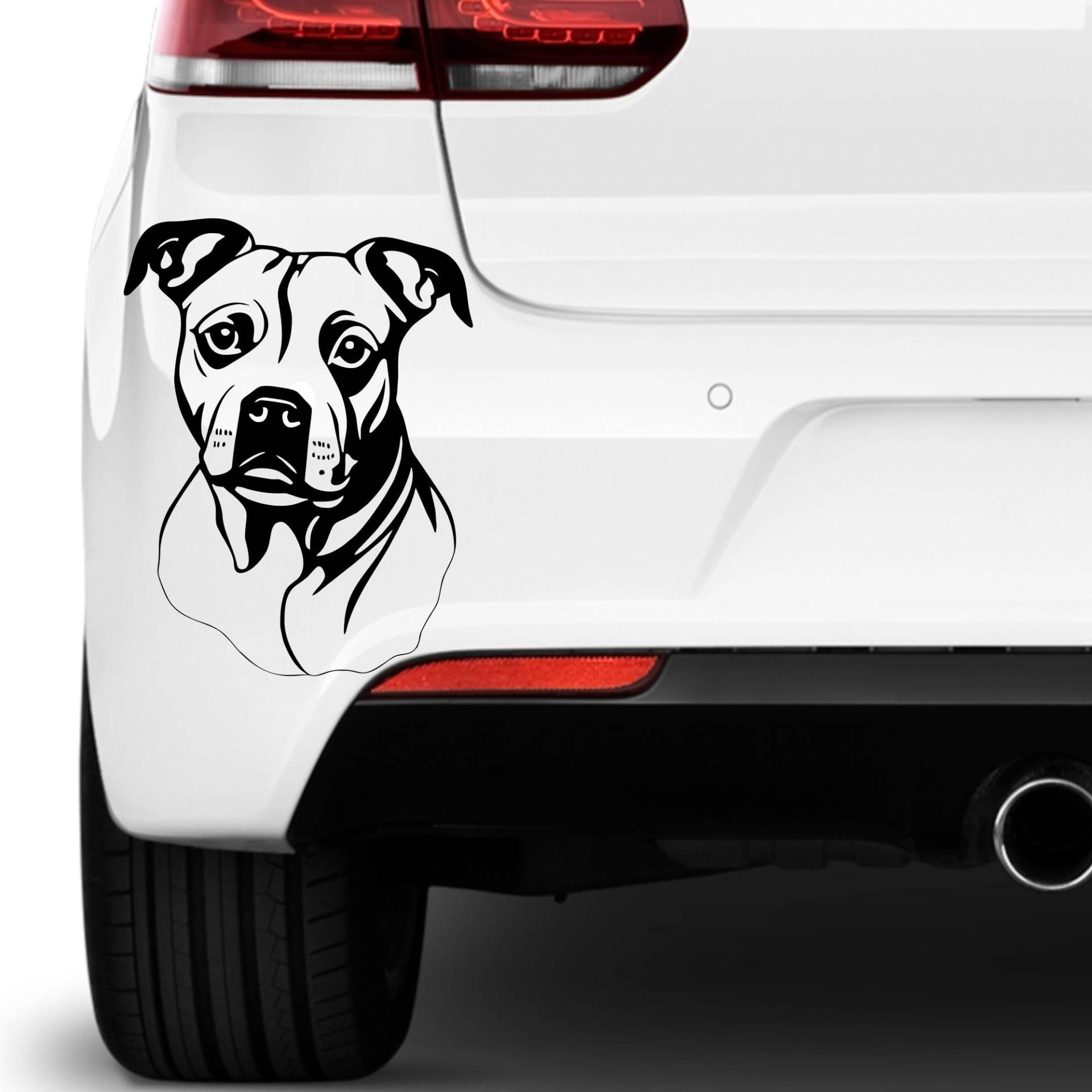 Rakelfix Staffordshire Bull Terrier Aufkleber Sticker Hunde Hunde Dog Personalisierbar Name,Text,Größe Wunschtext Auto Autoaufkleber Wandtattoo von Rakelfix