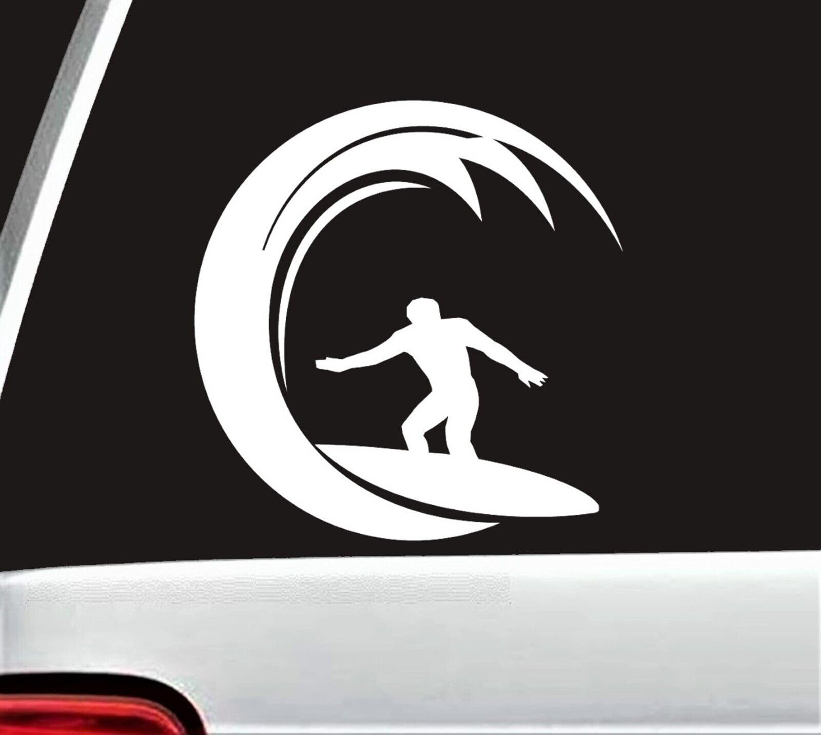 Rakelfix Surfer in Welle Aufkleber Größe/Farbe ANPASSBAR Sticker Autoaufkleber von Rakelfix