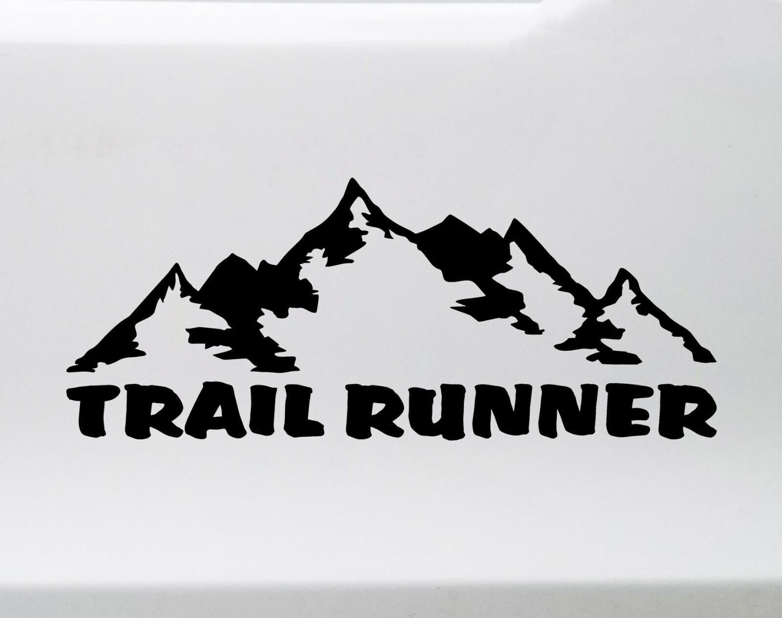 Rakelfix Trail Runner Berge Berglauf Aufkleber Größe&Farbe ANPASSBAR Sticker Autoaufkleber Lack Scheibe Wand von Rakelfix