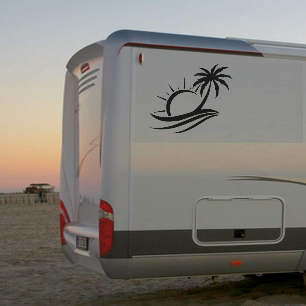 Rakelfix Wohnmobil Wohnwagen Aufkleber Schön Palme mit strahlender Sonne Strand Beach ca 50cm WOMI WOWA Camping von Rakelfix