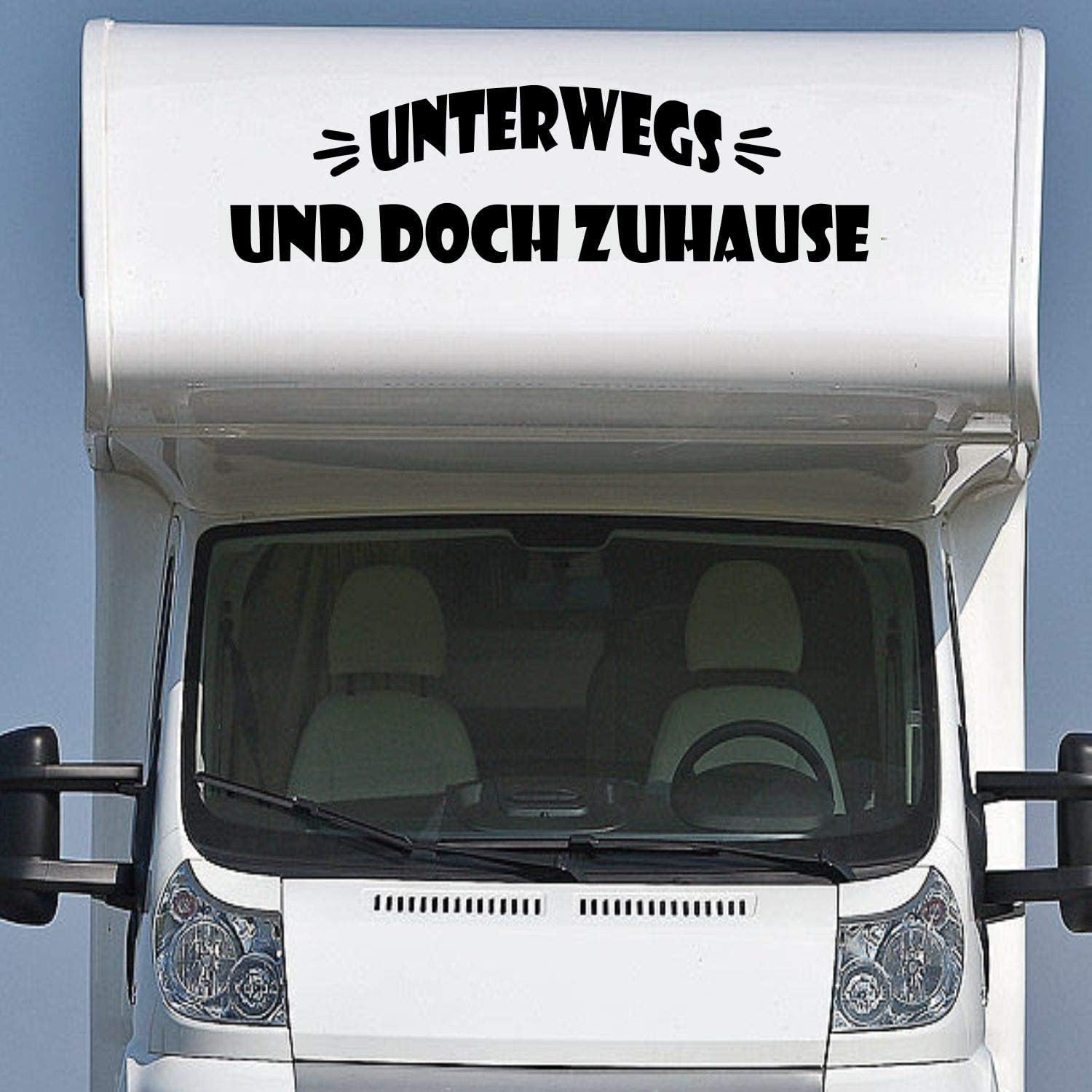 Rakelfix Wohnmobil Wohnwagen Aufkleber Schriftzug Unterwegs und doch Zuhause ca 110cm WOMI WOWA Camping Van Sticker Autoaufkle von Rakelfix