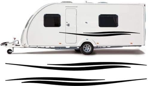 Rakelfix Wohnmobil Wohnwagen Aufkleber Seitenstreifen Set Zierstreifen für beide Seiten je ca 100cm WOMI WOWA Camping von Rakelfix