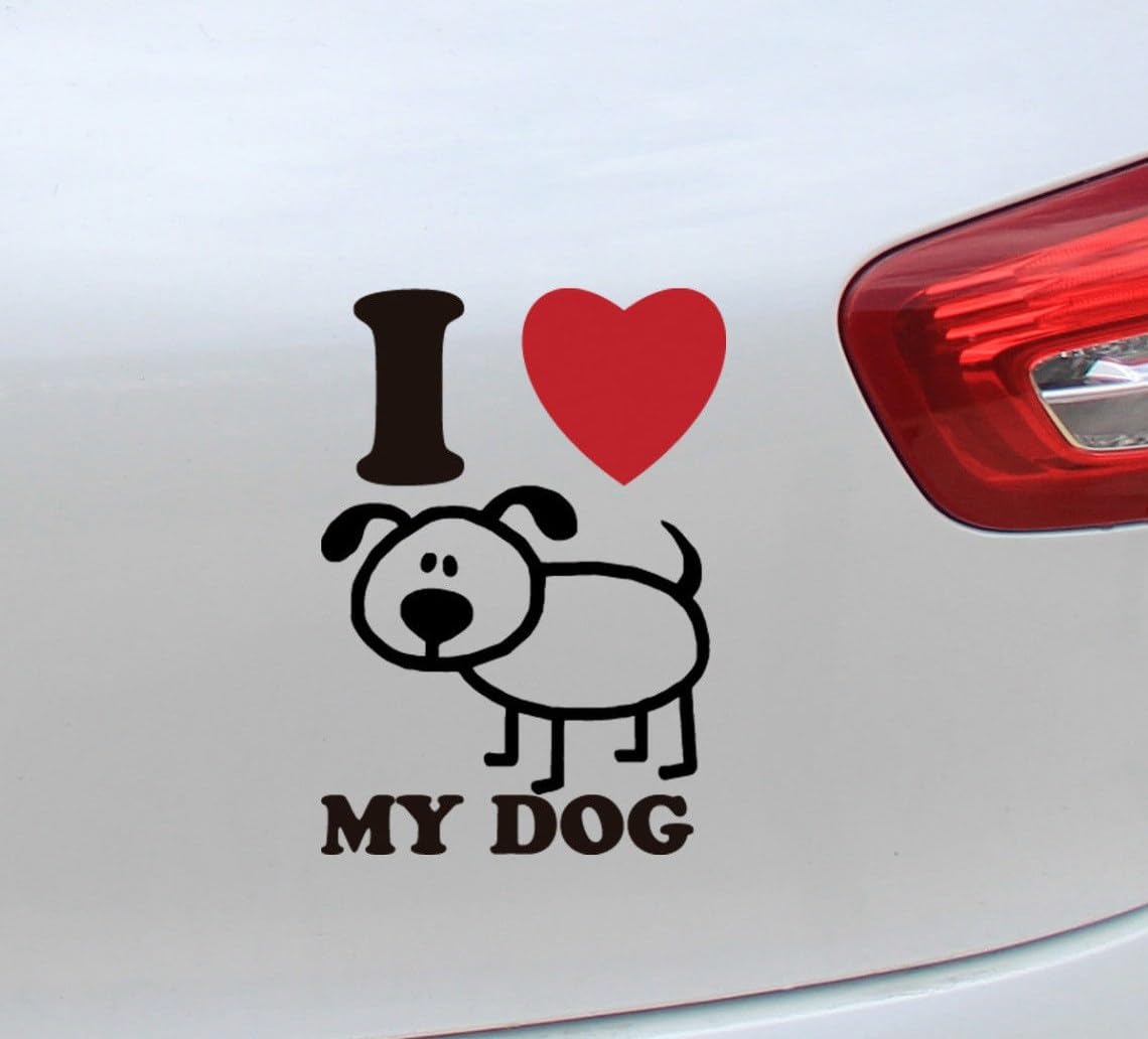 Rakelfix i Love My Dog Aufkleber Größe/Farbe ANPASSBAR Sticker Autoaufkleber Decal von Rakelfix