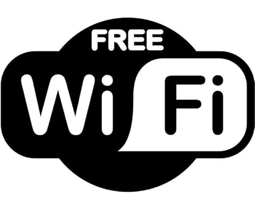 Rakelfix kostenloses Internet Free WiFi Aufkleber Größe/Farbe ANPASSBAR Sticker Autoaufkleber von Rakelfix