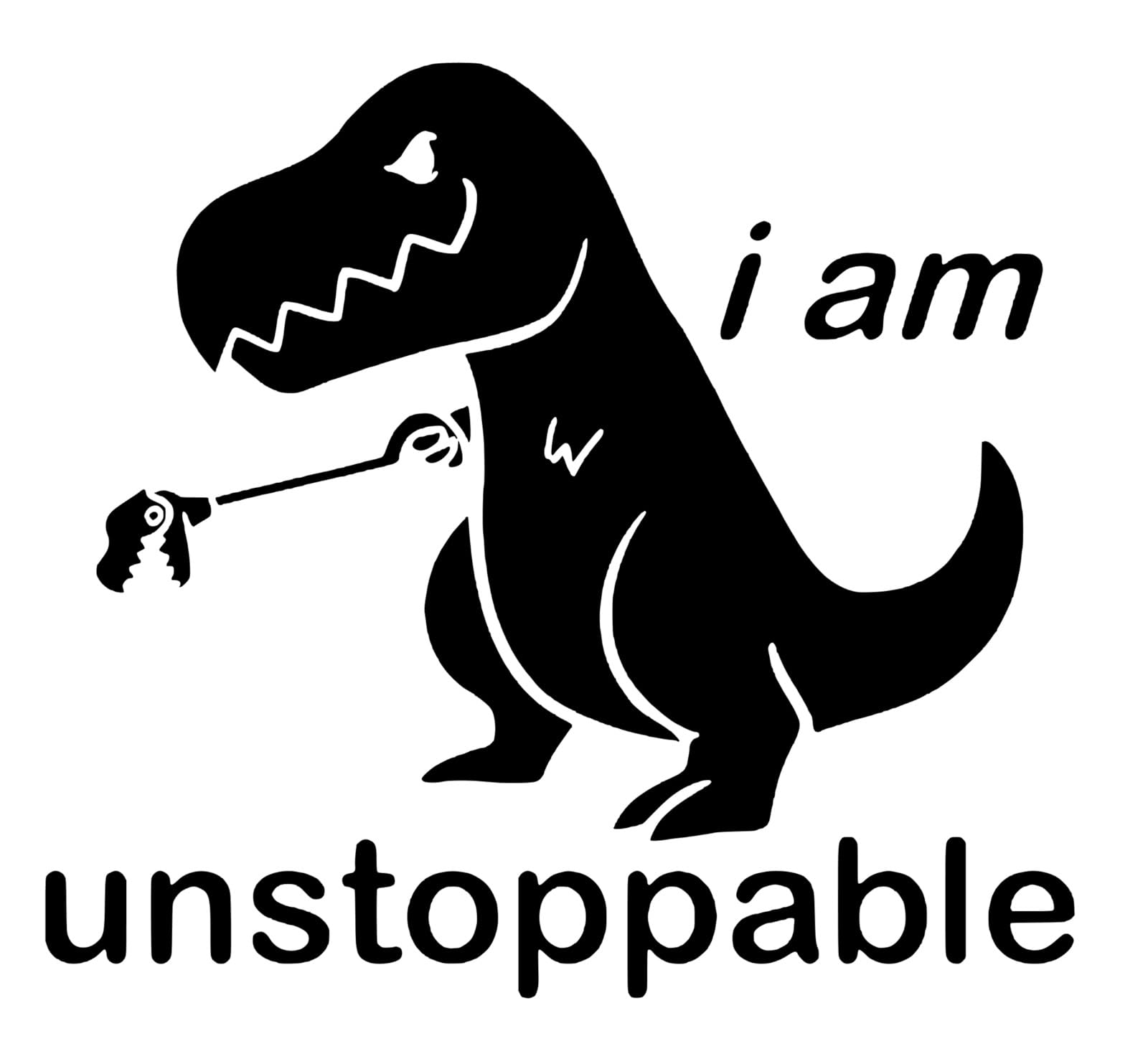 Rakelfix süßer Dino I am Unstoppable Dinosaurier Aufkleber Größe/Farbe ANPASSBAR Sticker Autoaufkleber von Rakelfix