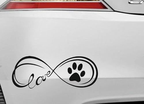 Rakelfix unendliche Hunde Liebe Infinity Love Foto Aufkleber Größe/Farbe ANPASSBAR Sticker Autoaufkleber Decal von Rakelfix