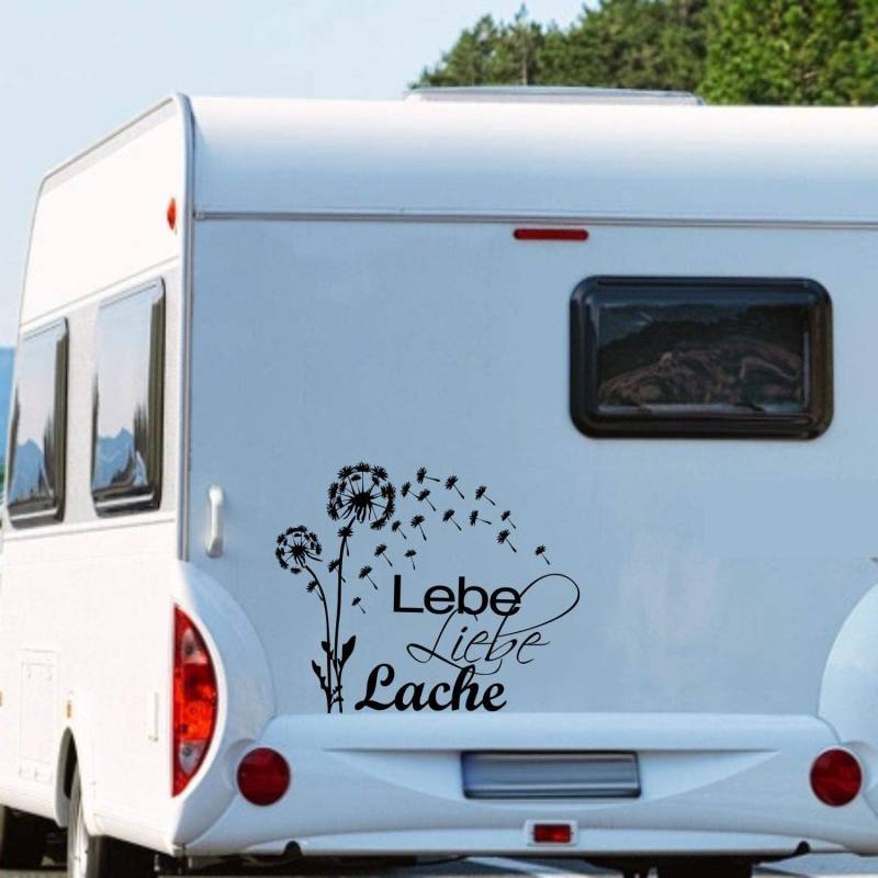 Wohnmobil Wohnwagen Aufkleber Pusteblume mit Spruch Lebe Liebe Lache Dandelion ca 60cm WOMI WOWA Camping von Rakelfix