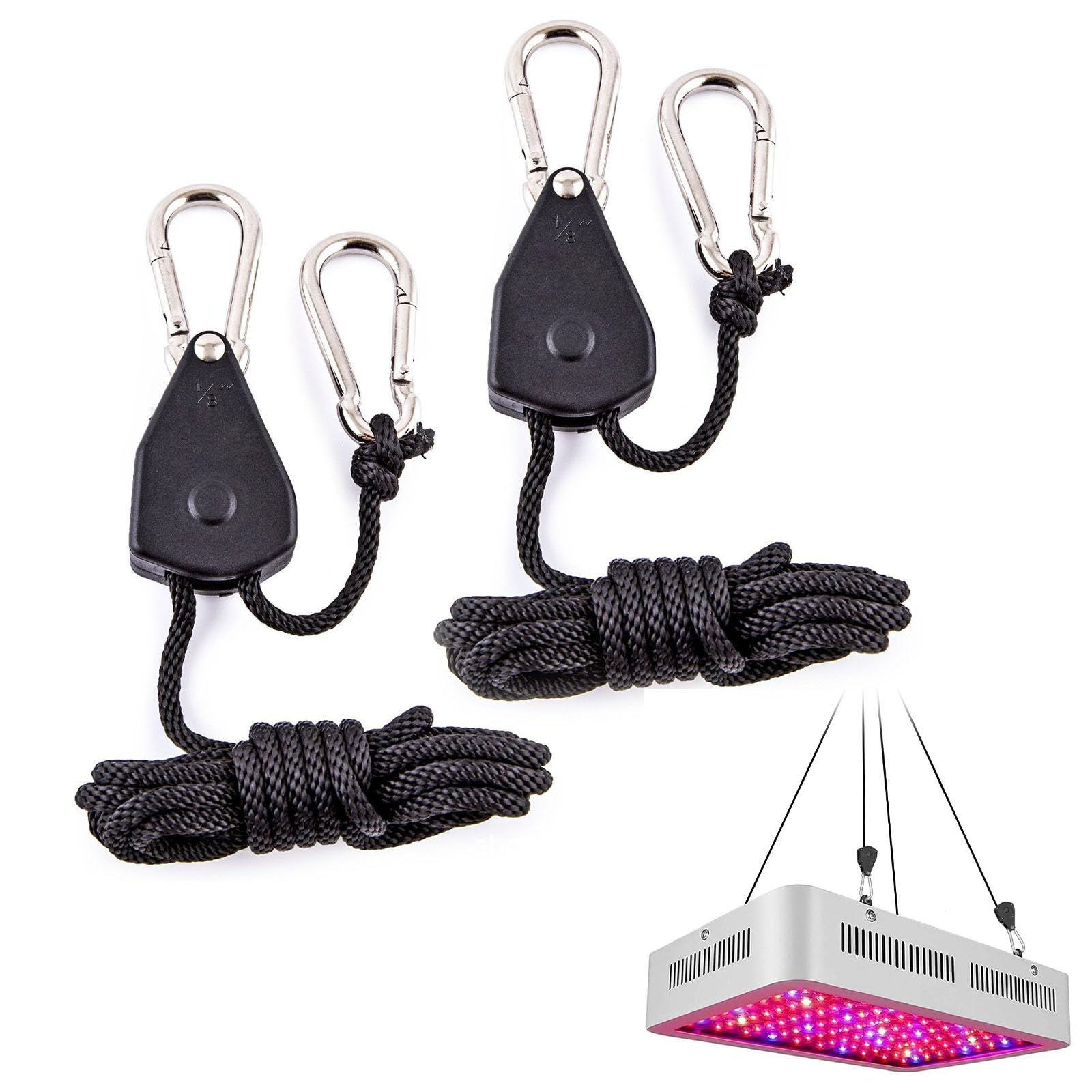 Aufhänger Rope Ratchet,Seilhakenratsche,Rope Ratchet Hanger Seil,Rope Seilratsche mit Haken,Seil Ratsche,Ratschenhakenrolle,Hanger Seilratsche,Einstellbare Seil Ratsche für Pflanzenlampe von Rakiuty