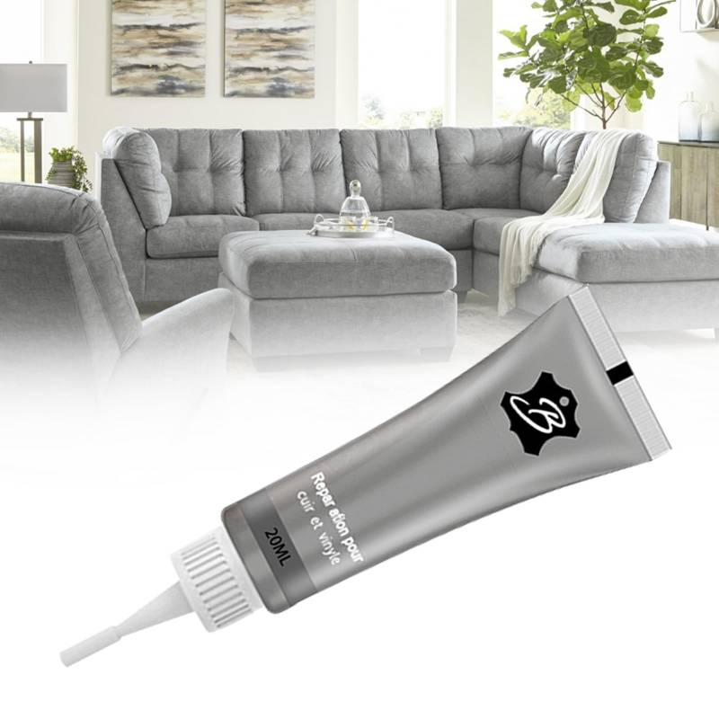 Lederreparatur Creme,Leder Reparatur Set,Leder-Restaurator,Leder Autositze,Sofas,Lederbekleidung,Ledertaschen,Gürtel,Reisetaschen Usw Kratzer,Löcher,Verschleiß Kunstleder Reparatur,20ml (Grau) von Rakiuty