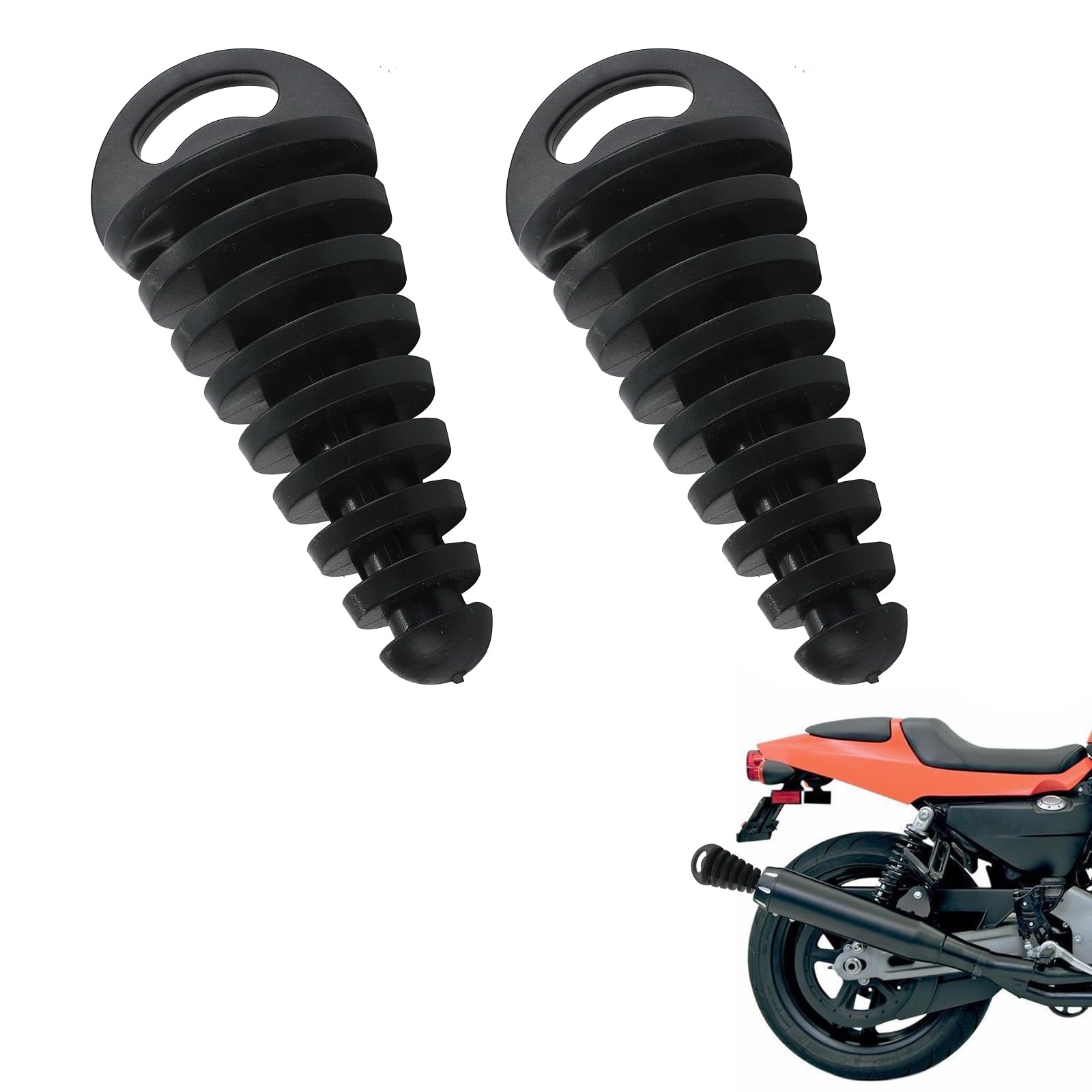 Motorrad Auspuffstopfen,2 Stück Universal Auspuffstopfen,Waschstopfen für Motorrad,Gummi-Auspuff-Schalldämpfer,Schalldämpfer-Auspuff-Waschstopfen,Auspuffstopfen Schutz Motorrad für Motorrad Dirt Bike von Rakiuty