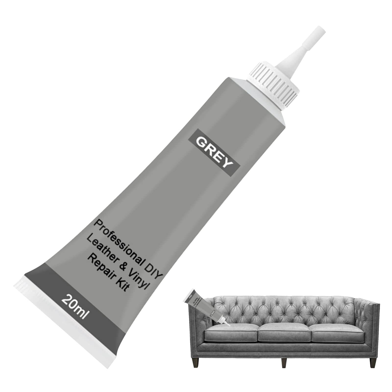 Rakiuty Lederreparatur Creme,Leder Reparatur Set,Leather Repair Cream,Leder-Restaurator,Leder Autositze,Sofas,Lederbekleidung,Ledertaschen,Gürtel,Reisetaschen Usw Kratzer,20ml (Grau) von Rakiuty