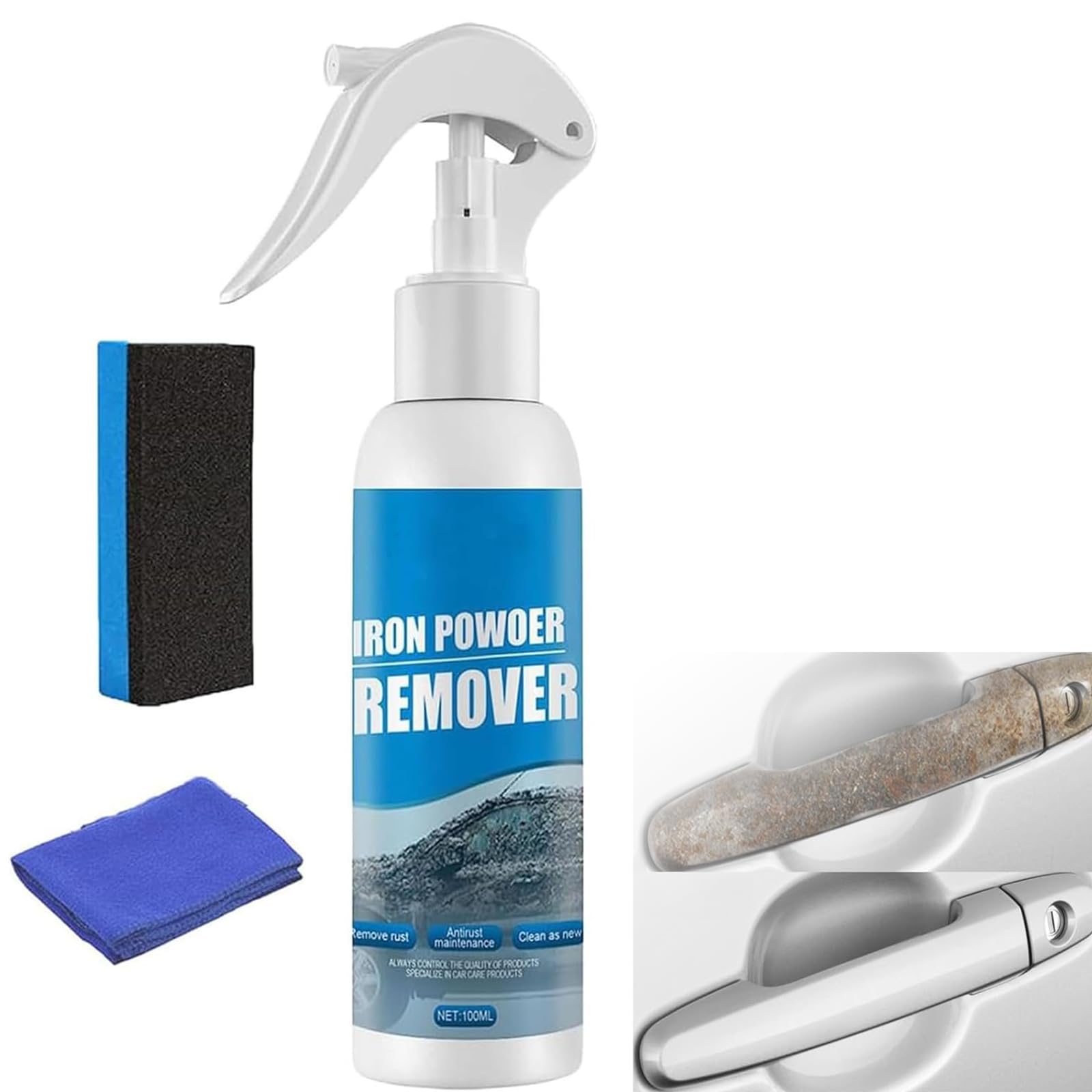 Rakiuty Rostentferner Sprayer,Rost Entfernen, Mehrzweck-Entrostungsreiniger,Rostlöser Spray,Rust Remover Spray,Rostumwandler Spray,für Metall/Fahrrad/Auto/Fahrradkette,100ml von Rakiuty