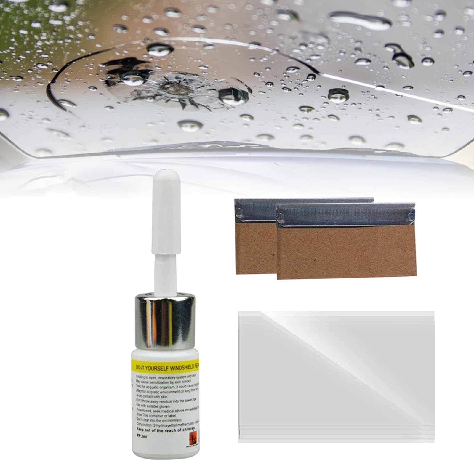 Windschutzscheiben Reparaturset Werkzeug,Auto Windshield Repair Kit,Glas Reparatur Flüssigkeit,Auto Glas Windschutzscheibe Reparatursatz Windschutzscheiben Reparatur,Windshield Repair Kit,Weiß von Rakiuty