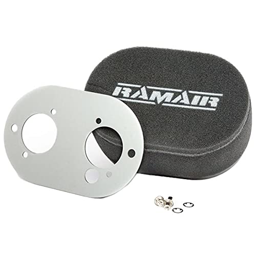 RAMAIR Vergaser-Luftfilter mit Grundplatte Dellorto 45/48 DHLA 40 mm zum Anschrauben von Ramair Filters