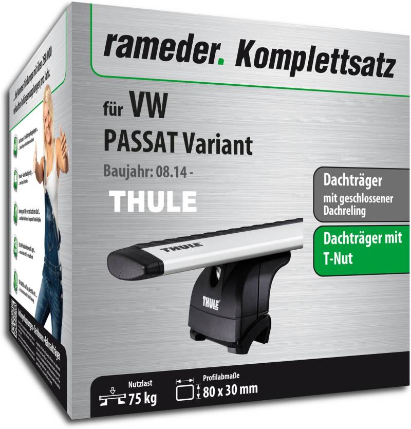 Rameder Komplettsatz, Dachträger WingBar EVO für VW Passat Variant (132279-12918-2) von Rameder