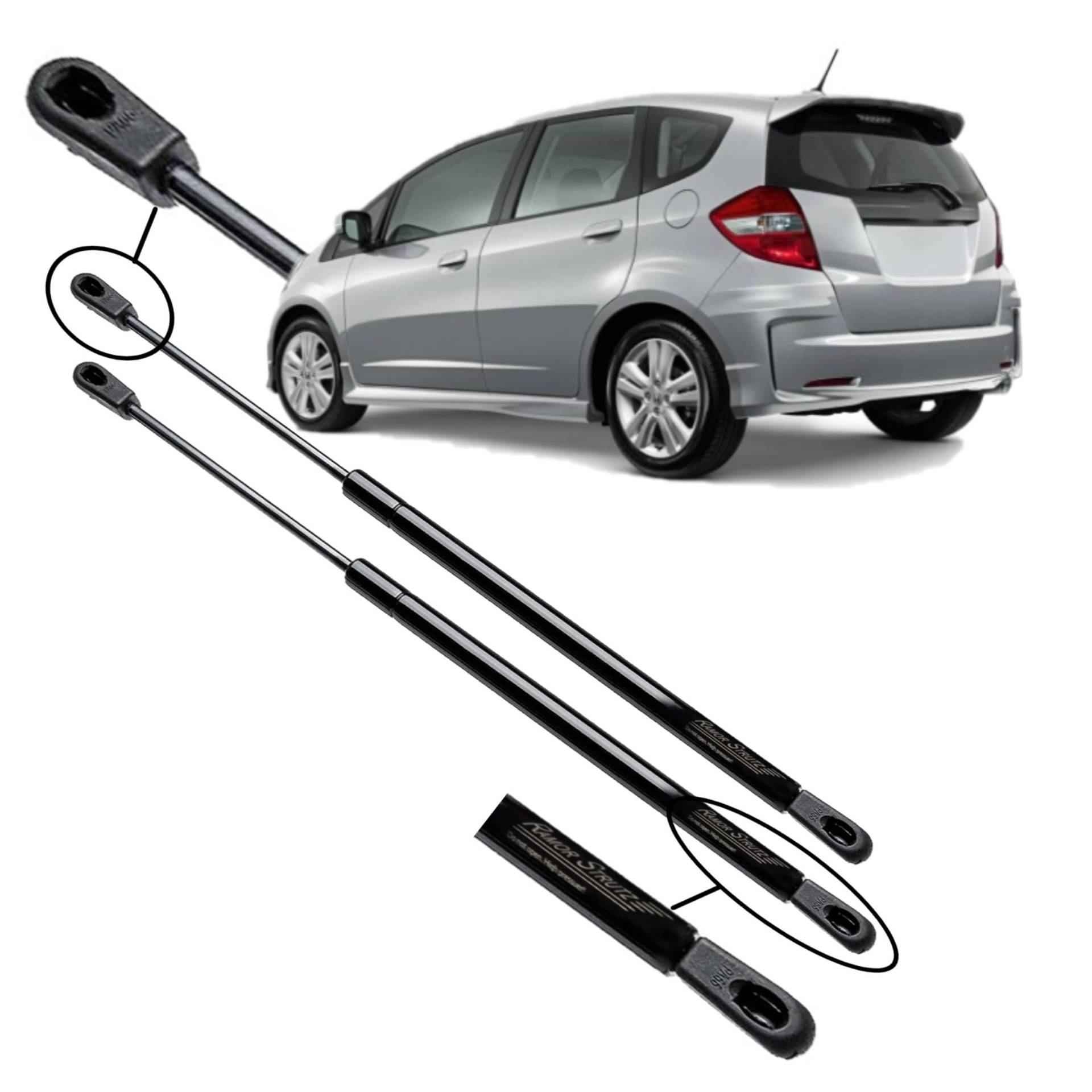 Ramor Strutz 2x Gasfeder Dämpfer Heckklappe Kompatibel mit Honda Jazz 2008-2015. Gasdruckfeder Heckklappendämpfer Ersatz für 04746TF0000 und Andere. von Ramor Strutz