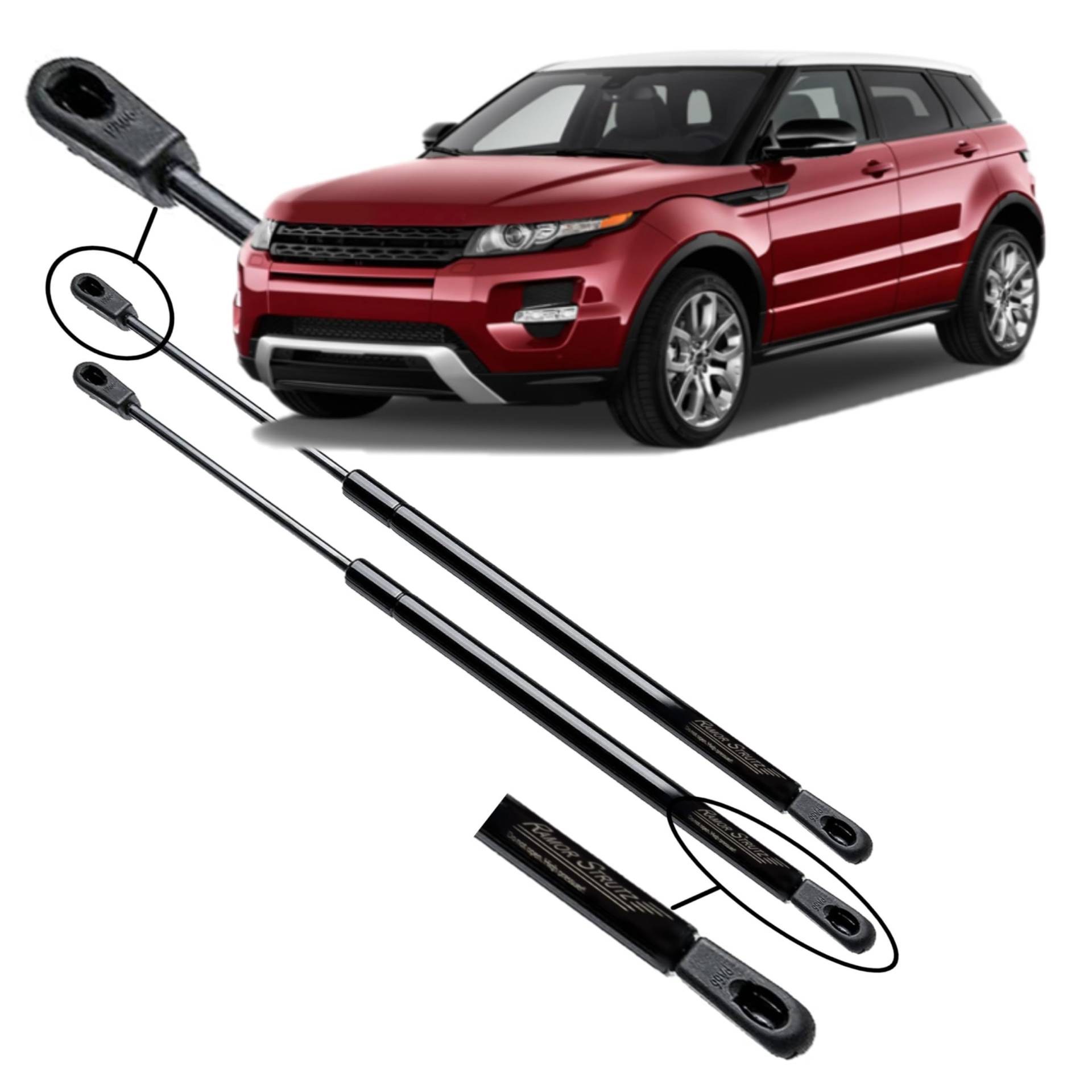 Ramor Strutz 2x Gasfeder Dämpfer Heckklappe Kompatibel mit Range Rover Evoque L538 2011-2018. Gasdruckfeder Heckklappendämpfer Ersatz für BJ32406A10AA und Andere. von Ramor Strutz