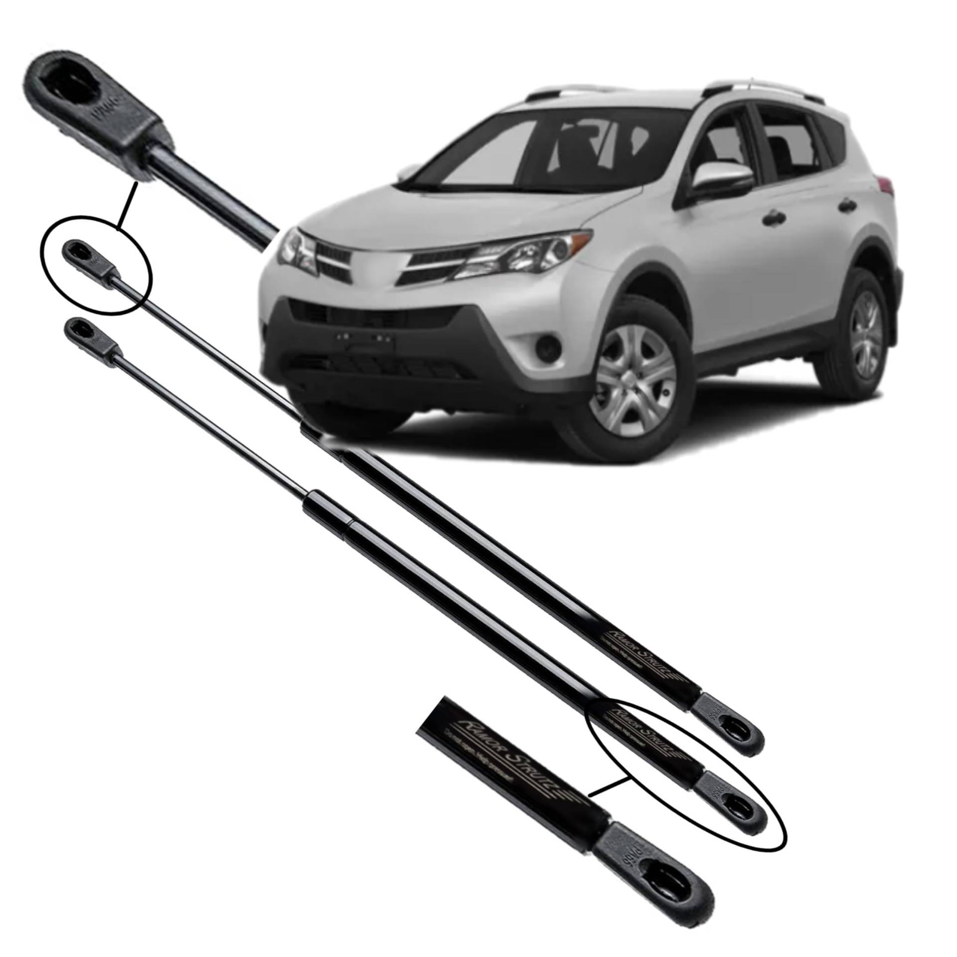 Ramor Strutz 2x Gasfeder Dämpfer Heckklappe Kompatibel mit Toyota Rav 4 2012-2019. Gasdruckfeder Heckklappendämpfer Ersatz für 689500R010 und Andere. von Ramor Strutz