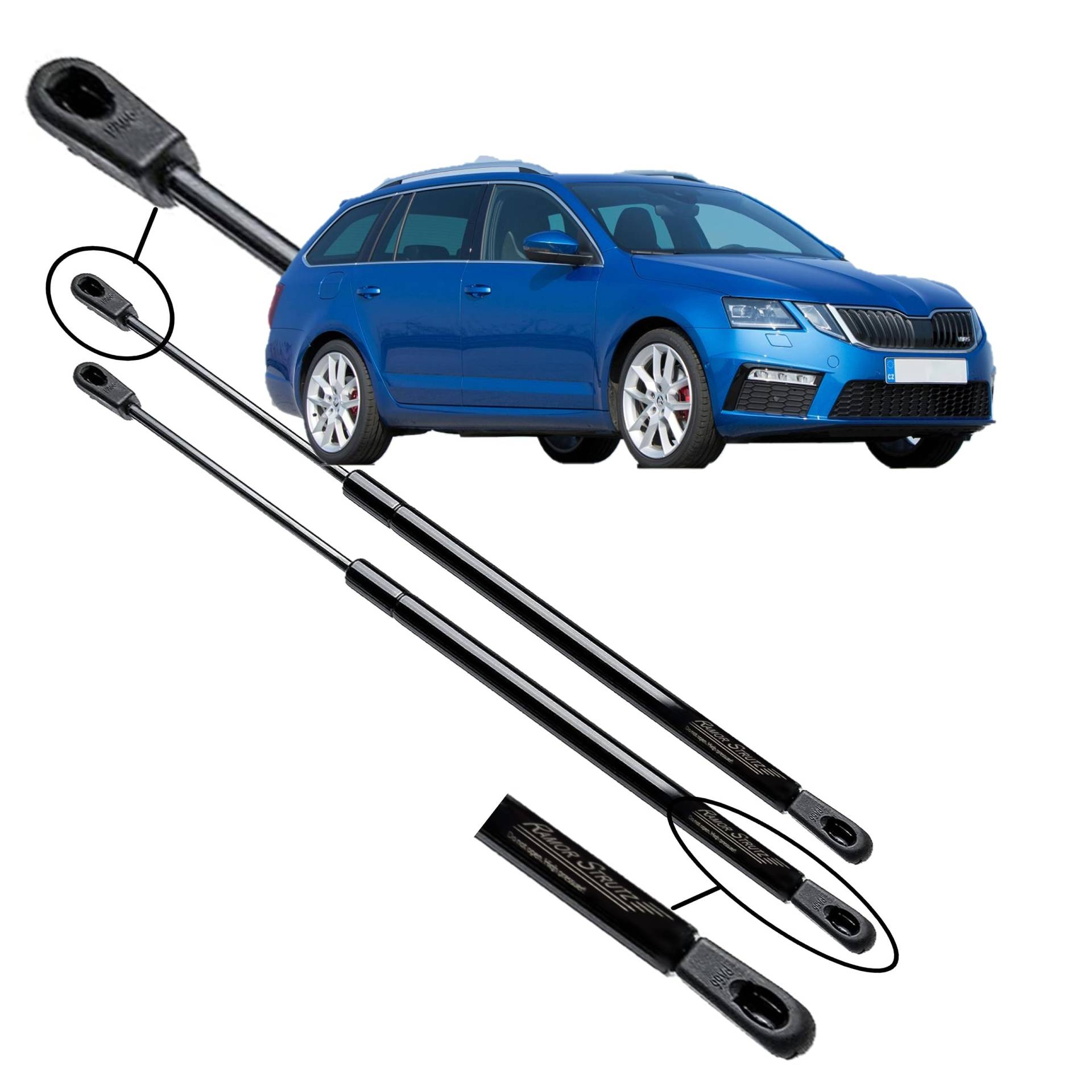 Ramor Strutz 2x Gasfeder Dämpfer Heckklappe Kompatibel mit Skoda Octavia 3 Combi 2012-2020. Gasdruckfeder Heckklappendämpfer Ersatz für 5E9827550C und Andere. von Ramor Strutz