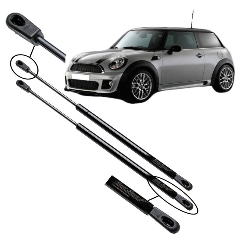 Ramor Strutz Zwei Gasfeder Dämpfer Heckklappe Kompatibel mit BMW Mini One and Cooper R56 2006-2014. Kofferraum Zubehör Gasdruckfeder Heckklappendämpfer für Beide Seiten, Links und Rechts. von Ramor Strutz