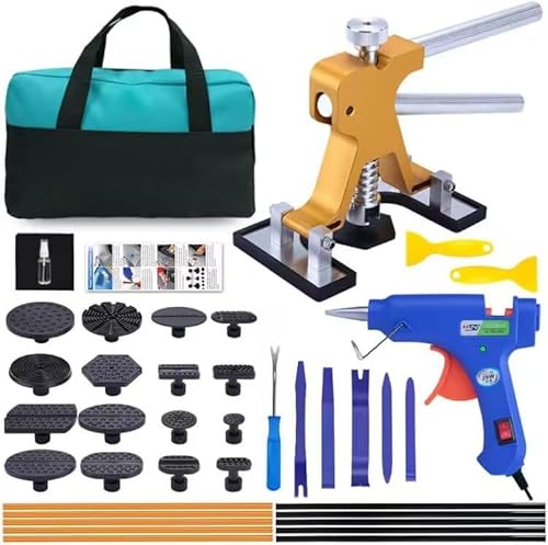 Dellen Reparaturset Dent Puller Set - Dellen Reparatur Ausbeulwerkzeug, Auto Paintless Dent Removal Kit, DIY Golden Lifter für Fahrzeug Dellen/Tür Dings/Hagel Schaden Entfernen von Randalfy