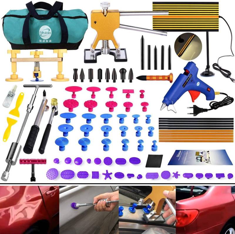 Randalfy DIY Paintless Ausbeulwerkzeug Dent Repair Kit 89er Dellen Reparaturset Dent Puller Gleithammer für Auto Hagelschaden Dent & Ding Remover von Randalfy